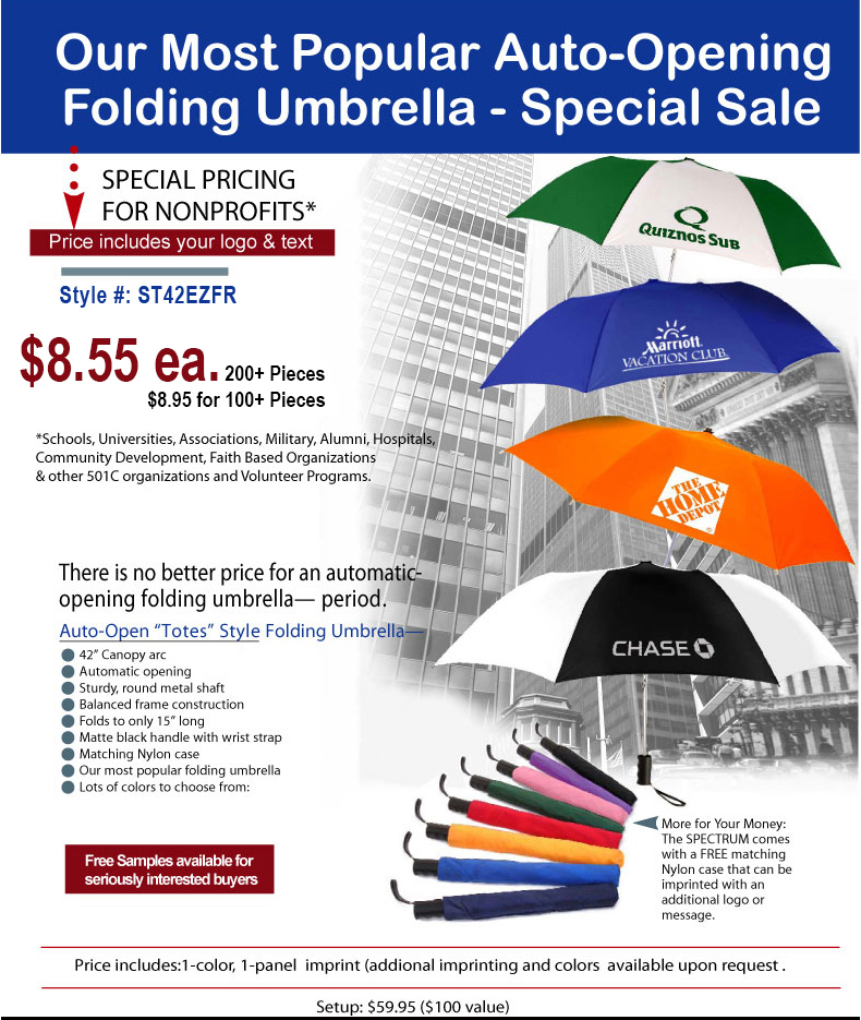 42" Custom Umbrella for Schools and Teachers